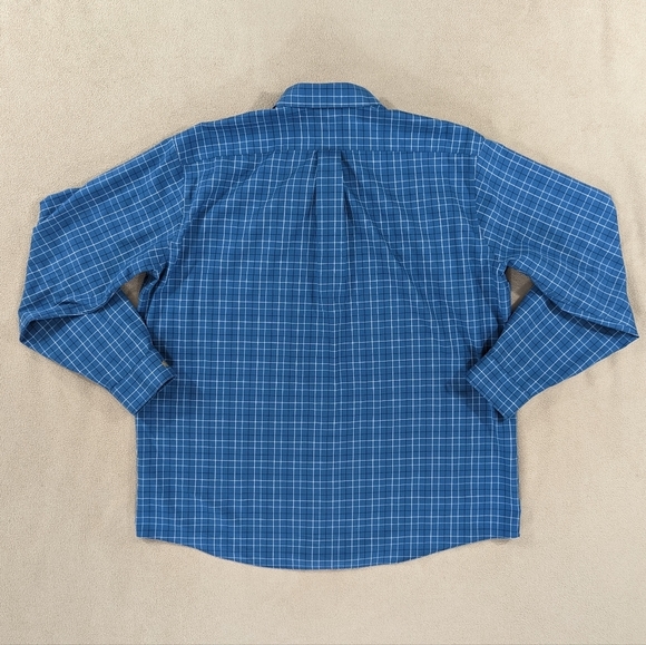 L.L. Bean Dress Shirt Men's XL Extra Large Blue White Checkered Traditional Fit - Picture 4 of 7
